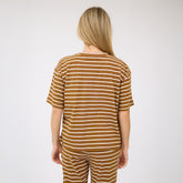 Perfect Oversized Tee, Brown Stripe