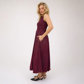 Vienna Bubble Dress, Burgundy Gingham