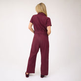 City Jumpsuit, Burgundy Gingham