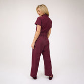 City Jumpsuit, Burgundy Gingham