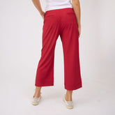 Audrey Mid Rise Wide Leg Pants, Red Polka Dot