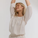 Peasant Top 3/4 Sleeve, White