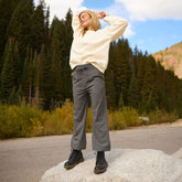 Audrey Wide Leg Pants, Olive Gingham