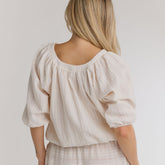 Peasant Top 3/4 Sleeve, White