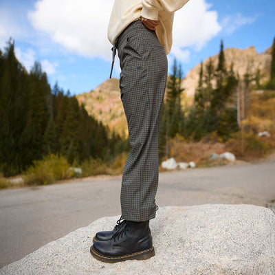 Audrey Wide Leg Pants, Olive Gingham