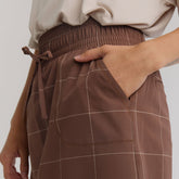 The Away Skirt, Brown/Cream Windowpane