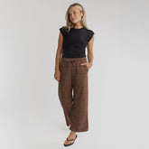 Cap Sleeve Ribbed Tee, Black