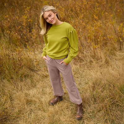 Serena Ribbed Top, Chartreuse