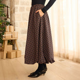 Vienna Bubble Skirt, Black/Brown Polka Dot