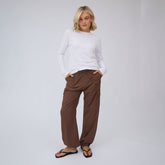 Drawcord Cargo Pants, Coffee