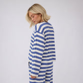 Bell Long Sleeve Tee, Royal/White Stripe