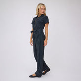 City Jumpsuit, Navy Pinstripe