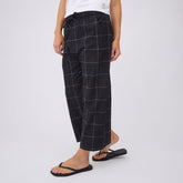 Audrey Mid Rise Wide Leg Pants, Black Windowpane
