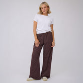 Slip On Trouser, Brown/Blue Polka Dot