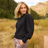 Serena Ribbed Top, Black