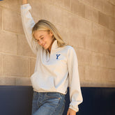 BYU Cinched 1/4 Zip, Tan