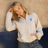 BYU Cinched 1/4 Zip, Tan