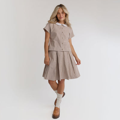 The Wendy Top, Brown Stripe