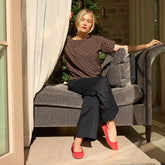 Boss Tee, Black/Brown Polka Dot