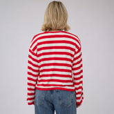 Bell Long Sleeve Tee, Red Stripe