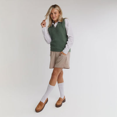 Atlas Ribbed Vest, Green