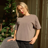 Perfect Oversized Cotton Tee, Brown