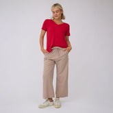 Basic V Neck Tee, Red