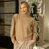 Serena Ribbed Top, Mocha