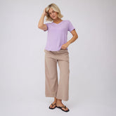 Basic V Neck Tee, Violet