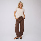 Basic V Neck Tee, Oatmeal