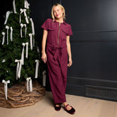 City Jumpsuit, Burgundy Gingham