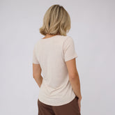 Basic V Neck Tee, Oatmeal