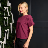 Boss Tee, Burgundy Gingham