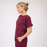 Boss Tee, Burgundy Gingham