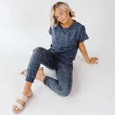 Boss Tee, Indigo Windowpane