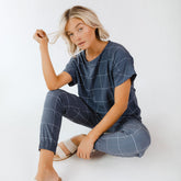 Boss Tee, Indigo Windowpane