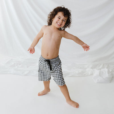 Houndstooth Jr. Swim Trunks