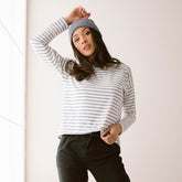 Long Sleeve Tee, Indigo Venice Stripe