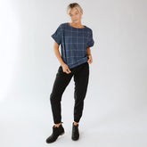 Boss Tee, Indigo Windowpane