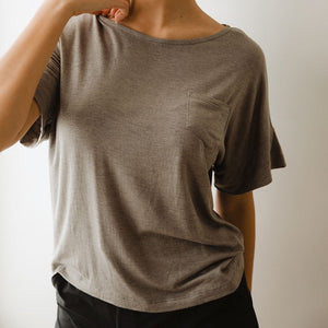 Relaxed Tee, Stone Chambray