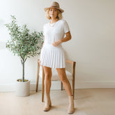 Tie Breaker, White Tennis Skirt