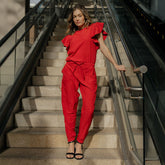 9 to 9 Jumpsuit, Crimson