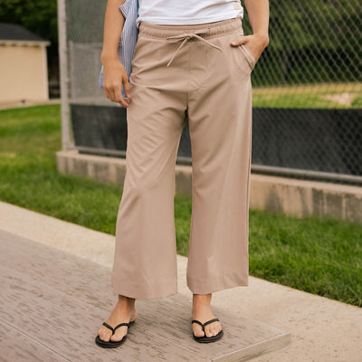 Audrey Mid Rise Wide Leg Pants, Cobblestone