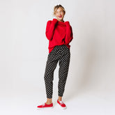 Destination Joggers, Black Polka Dot