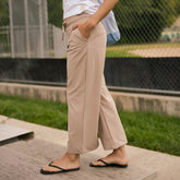 Audrey Mid Rise Wide Leg Pants, Cobblestone