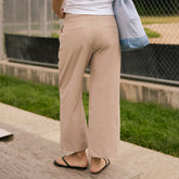 Audrey Mid Rise Wide Leg Pants, Cobblestone