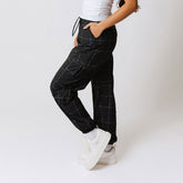 Jetsetter Cargo Joggers, Black Windowpane