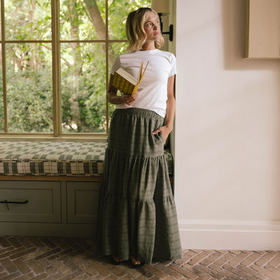 The Penny Maxi Skirt, Sage