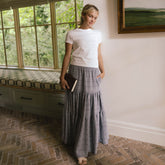 The Penny Maxi Skirt, Pebble Blue