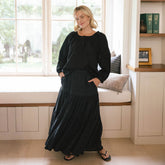 Peasant Top, Black